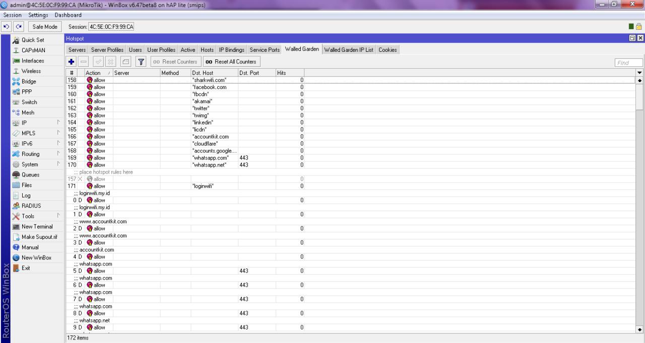 walled garden not working in mikrotik routeros 6.44 and newest